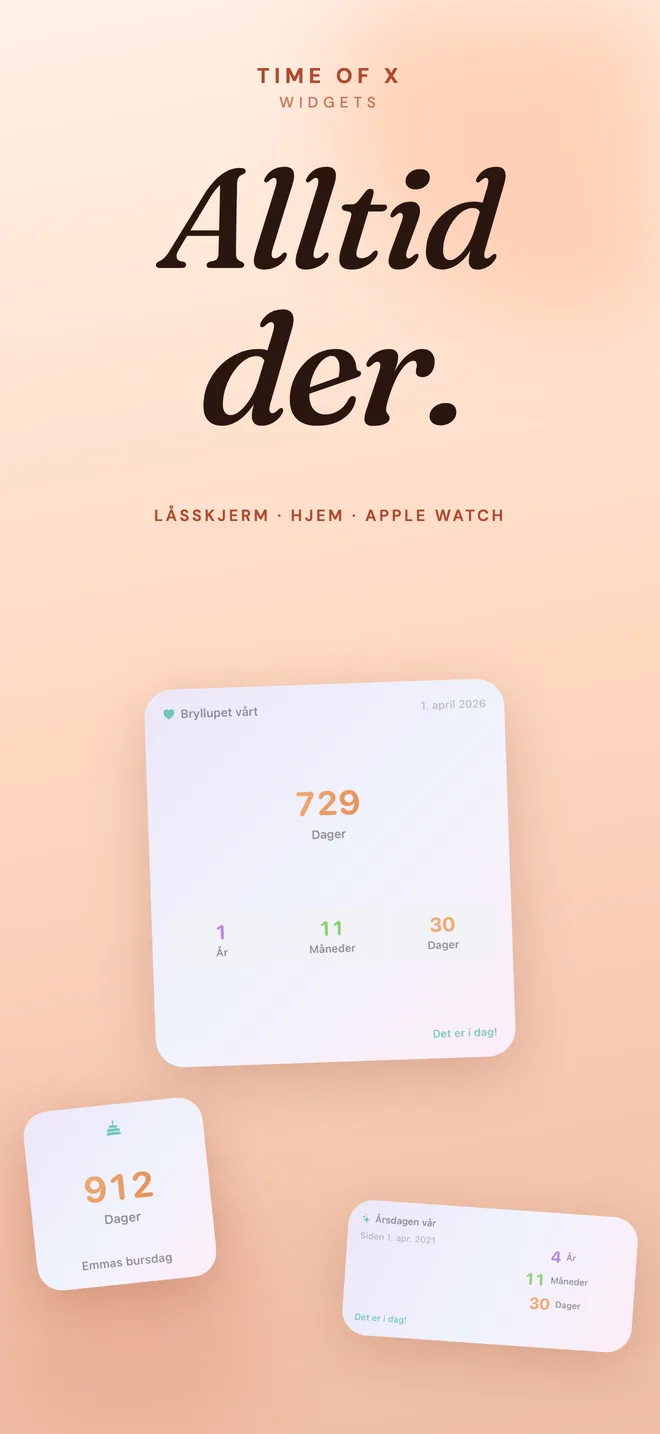 Widgeter for hjemmeskjerm og låseskjerm